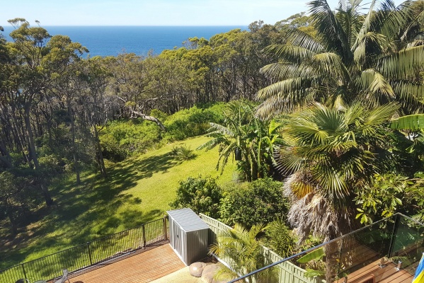 Commanding master bedroom view of hillside